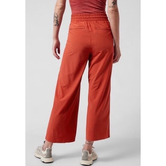 Athleta Avenue Cropped Wide Leg Pants Size 0 Burnt Orange Athleisure - Picture 2 of 9